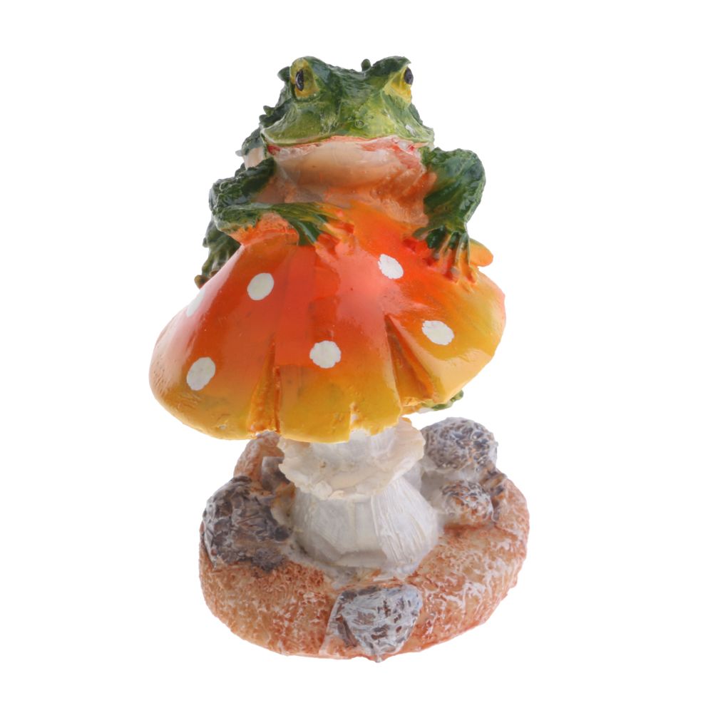 marque generique - résine fée jardin ornement miniature décor à la maison grenouille orange champignon - Petite déco d'exterieur