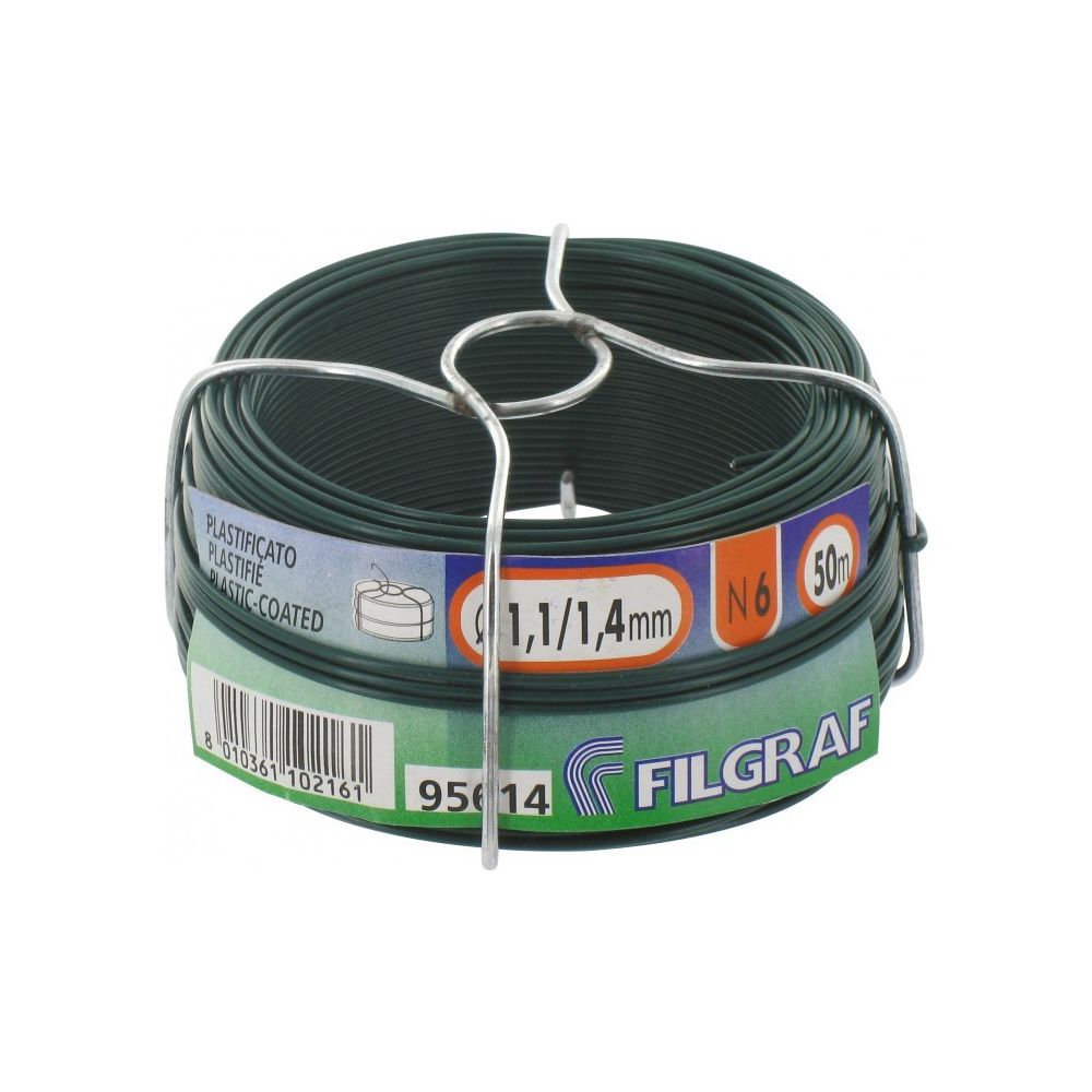 Filgraf - Fil d'attache grillage - Plastifié vert - 50 m - Ø 1.4 mm - FILGRAF - Clôture grillagée