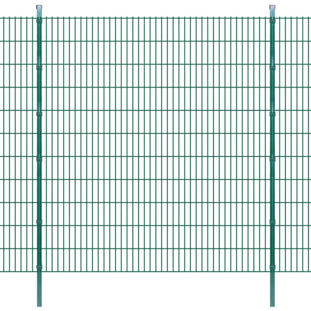 Vidaxl - vidaXL Panneau de clôture 2D jardin avec poteaux 2008x2230mm 2m Vert - Panneaux et treillis