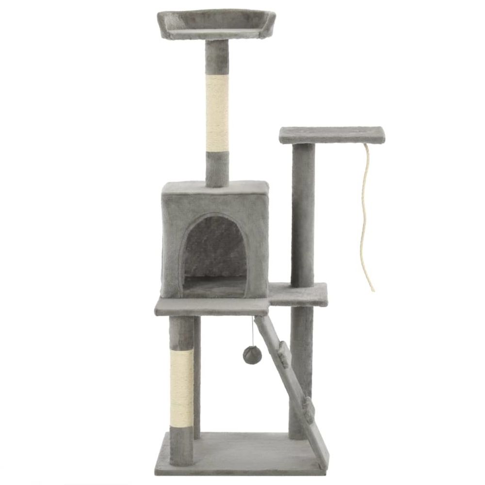 marque generique - Icaverne - Meubles pour chats collection Arbre à chat avec griffoirs en sisal 120 cm Gris - Arbre à chat