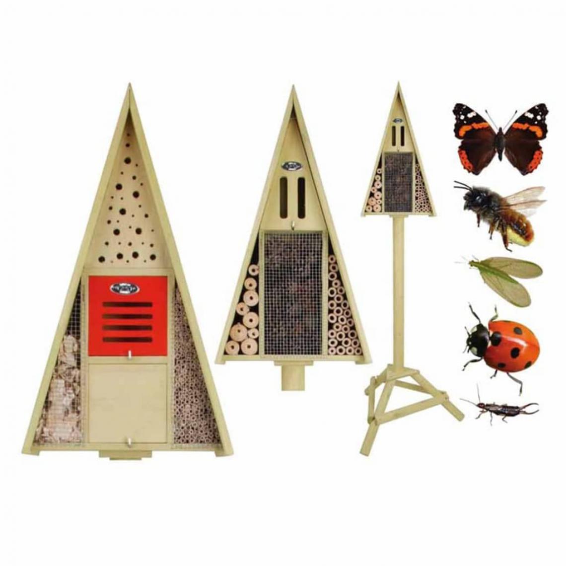 Esschert Design - Esschert Design Hôtel à insectes sur poteau en boîte cadeau WA18 - Accessoires basse-cour