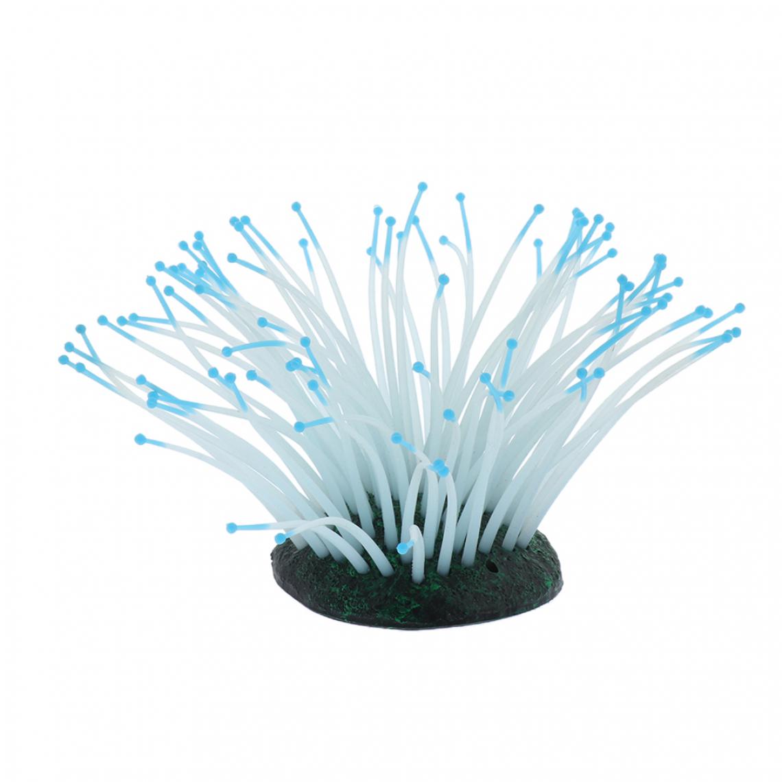 marque generique - 1 Pc Glowing Silicone Aquarium Paysage Artificielle Mer Anémone Corail Bleu - Décoration aquarium