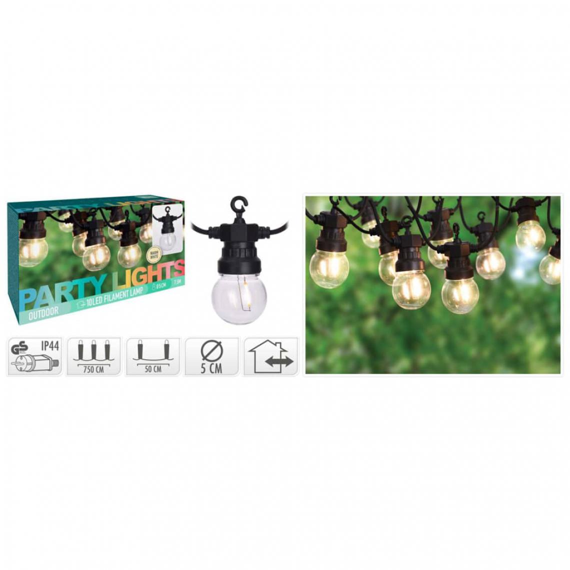 Progarden - ProGarden Guirlande lumineuse de jardin 20 ampoules LED 24 V - Lampadaire
