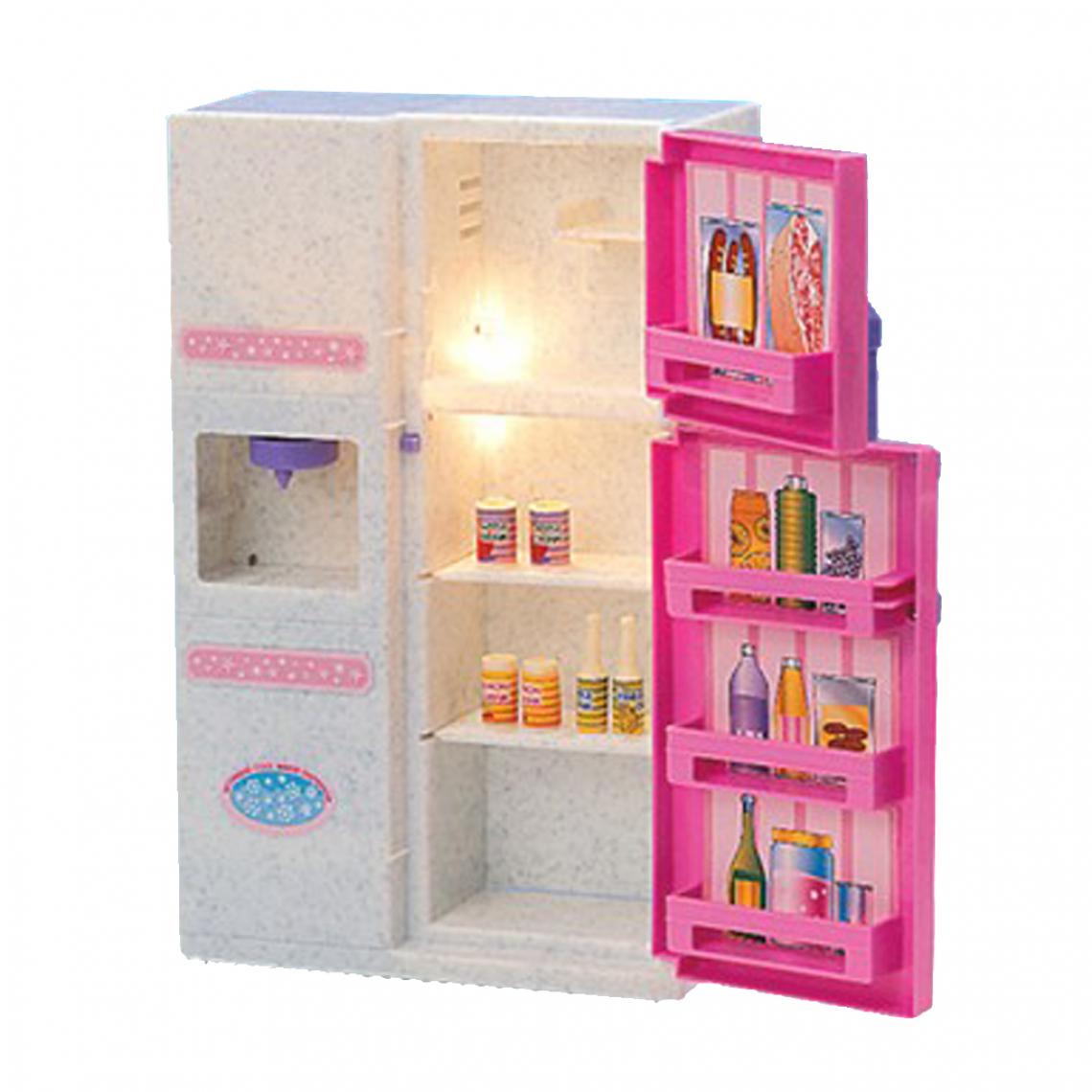 marque generique - réfrigérateur en plastique 1/6 réfrigérateur pour accessoire de maison de poupée miniature - Jouet pour chien