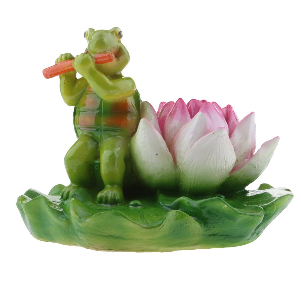 marque generique - eau flottante tortue lotus feuille ornement étang décor 13 vert tortue flûte - Petite déco d'exterieur