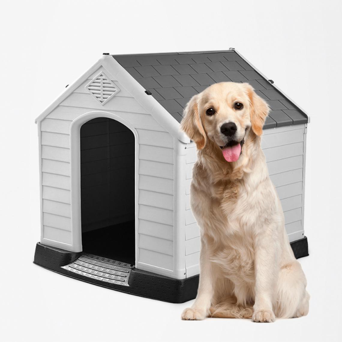 Bella Pet - Niche en plastique pour chiens de grande taille extérieur intérieur Bobby - Niche pour chien