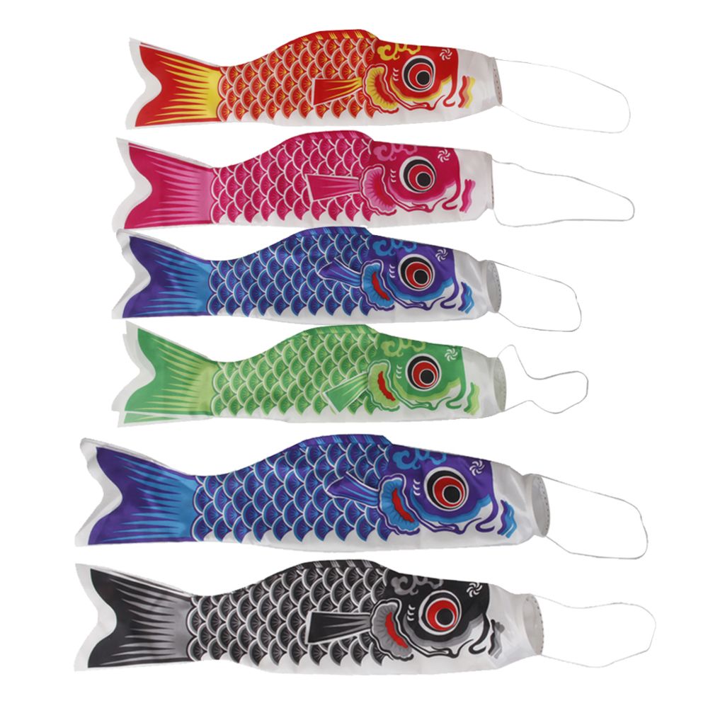 marque generique - Lot De 6 Carpes Japonaises Windsock Streamer Fish Flag Kite Koinobori, 55cm Et 70cm - Petite déco d'exterieur