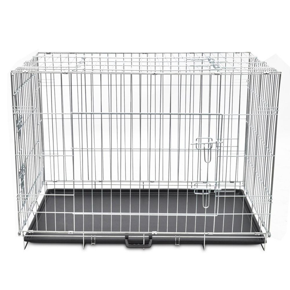 Helloshop26 - Cage en métal pliable pour chien acier galvanisé 109 x 70 x 78 cm 3702023 - Clôture pour chien