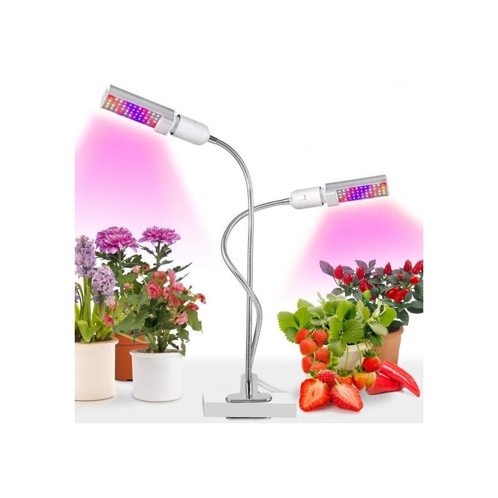 Swissant - Wolka Lampe de Croissance Double Tête LED Grow pour Les Plantes d'intérieur - Serres en bois