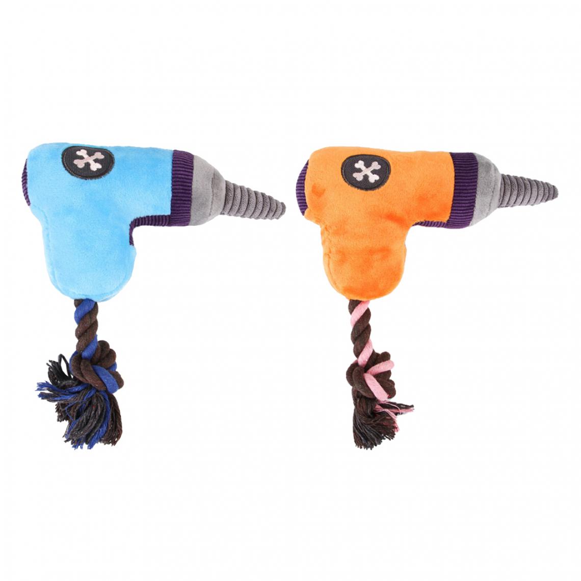 marque generique - 2 Chien à Mâcher Squeaky Toy Cartoon Drill Pet Dents Clean Sound Toys Bue / Orange - Jouet pour chien