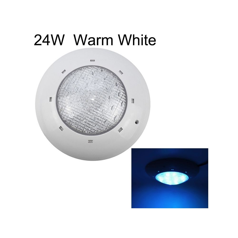 Wewoo - Lampe sous-marine de piscine en plastique ABS 24W lumière blanc chaud - Lampadaire