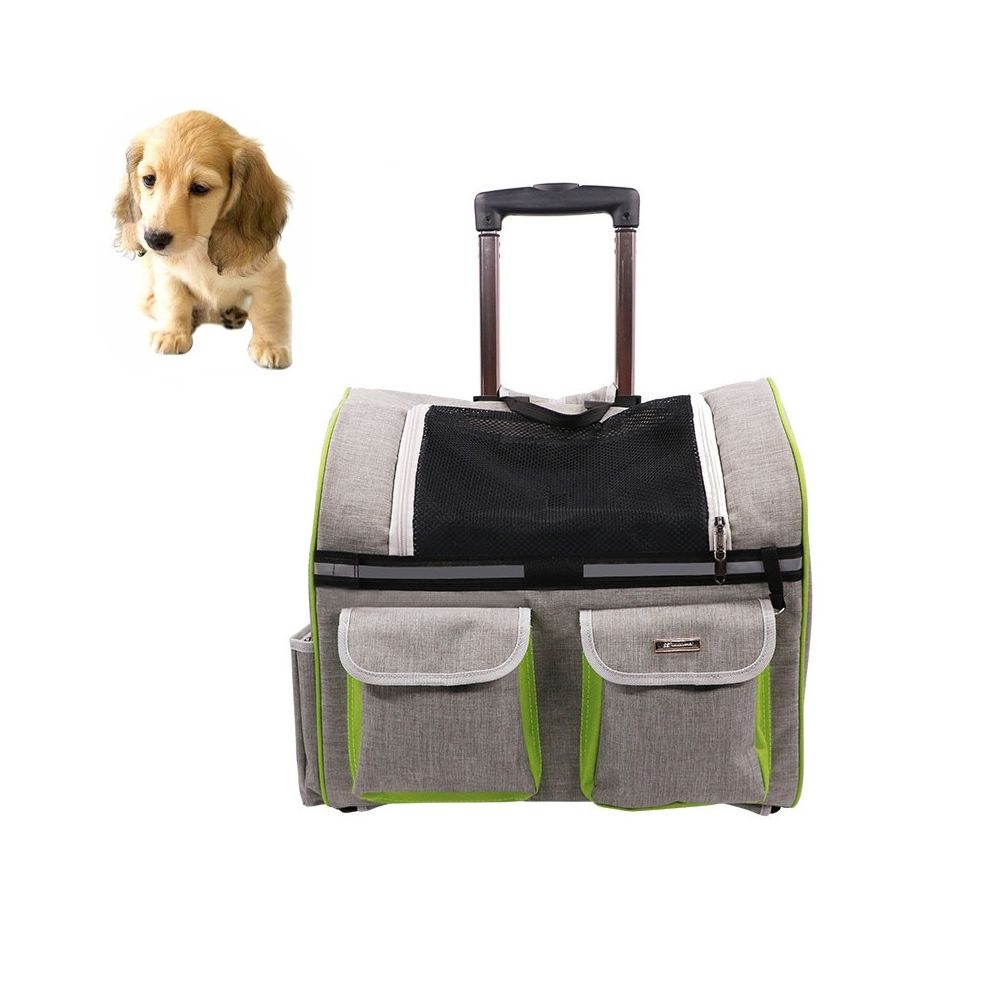 Wewoo - DODOPET Multi-fonction Outdoor Portable Deux Roues Cat Dog Pet Carrier Bag Sac à dos Draw Box Gris - Equipement de transport pour chat