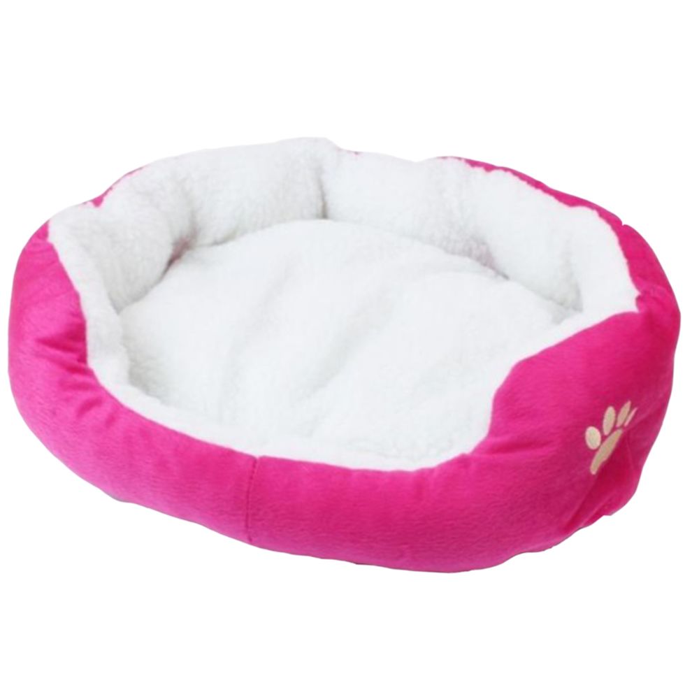 marque generique - Petite maison pour animaux de compagnie en peluche lit chien matelas chiot chenil chat lit tampons rose rouge - Cage pour rongeur