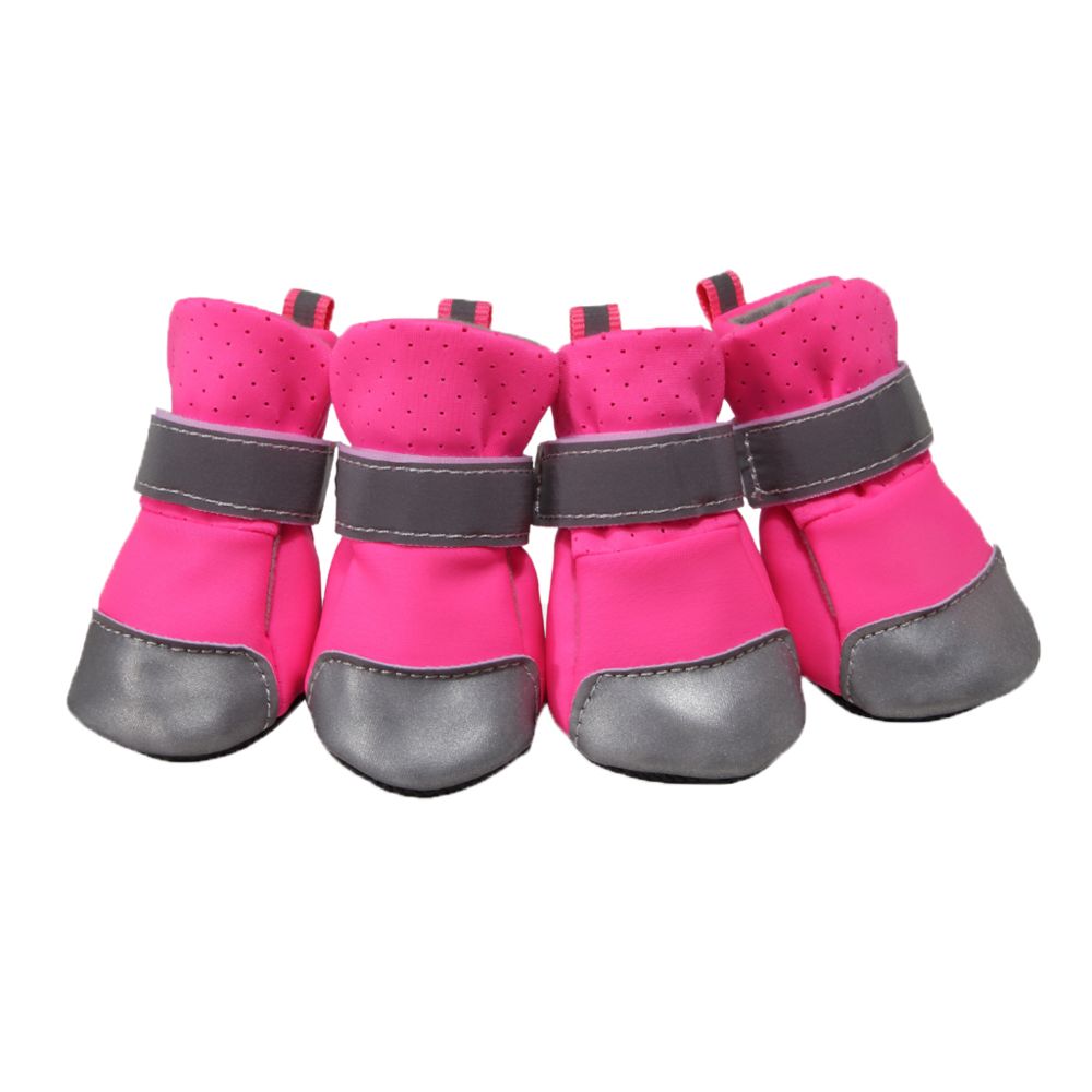 marque generique - 4 pcs chien animal respirant bottes chiot en plein air chaud anti-dérapant chaussures rose l - Vêtement pour chien