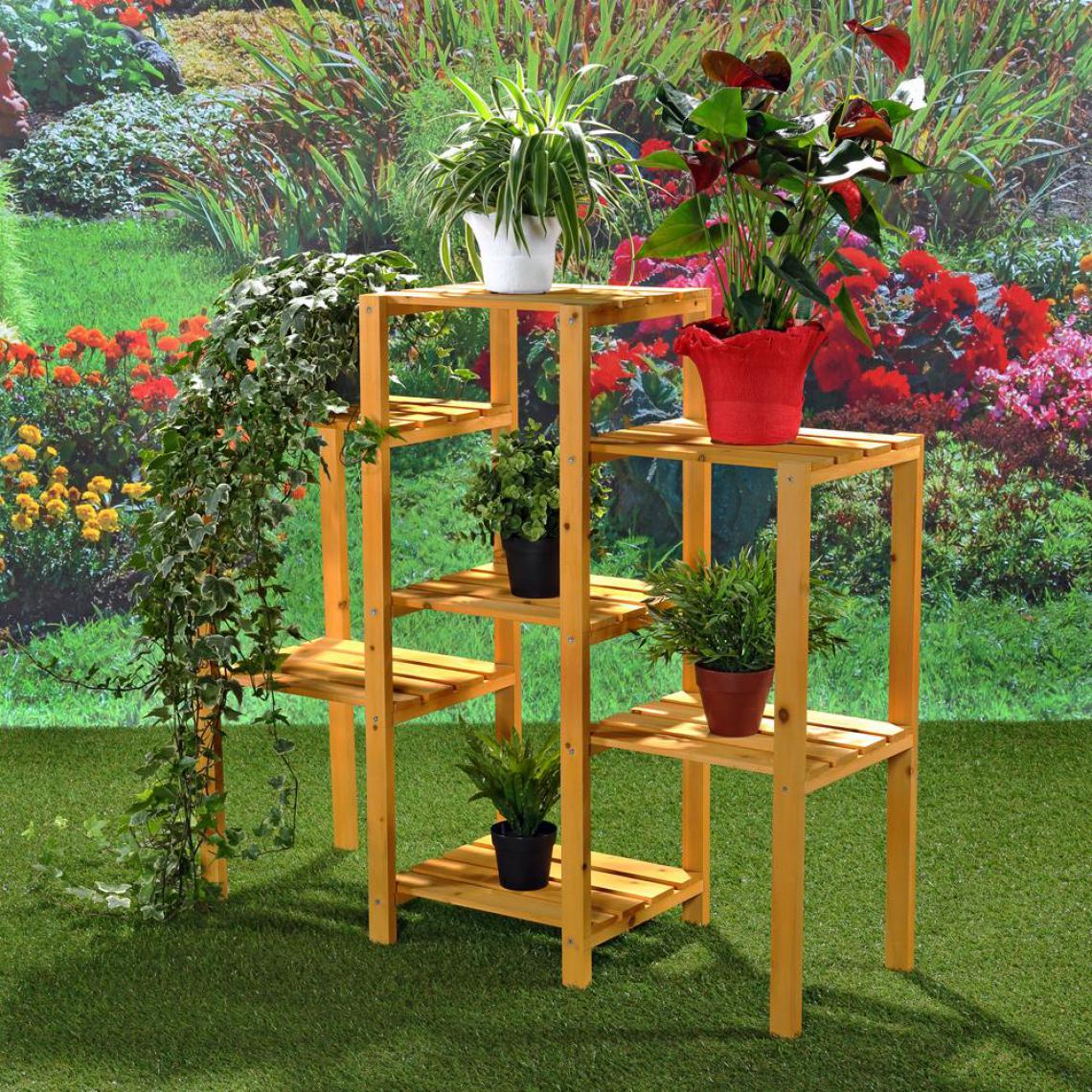 MercatoXL - Jardinière, support de fleurs, escalier en bois - Poterie, bac à fleurs