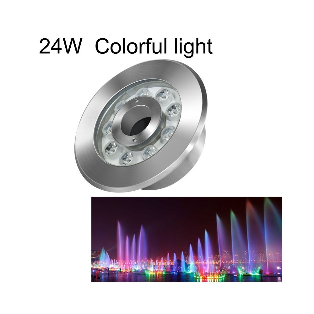 Wewoo - 24W paysage coloré changement de couleur anneau LED lumière de fontaine sous-marine en acier inoxydable - Lampadaire