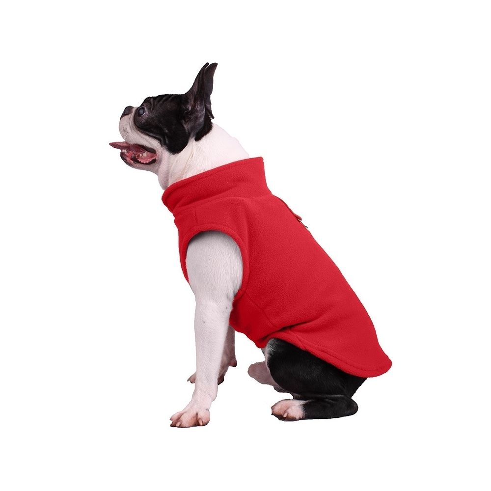 Wewoo - Hiver vêtements de flanelle polaire pour animaux domestiques manteau bouledogue français costumes de carlin veste chiens chiotstaille XL rouge - Vêtement pour chien