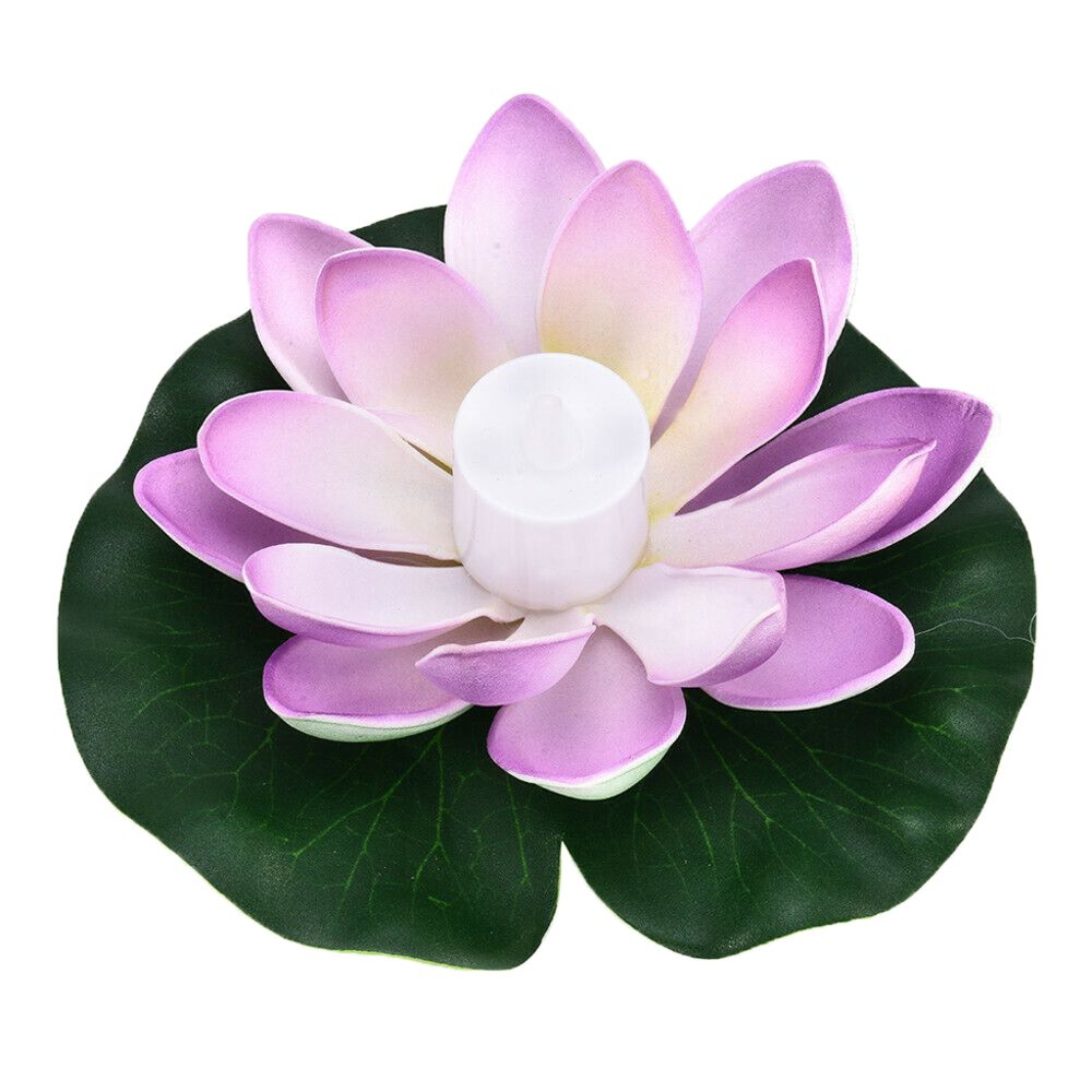 marque generique - Imperméable Sans Flamme Flottant LED Lotus Lumières Piscine Décoration Violet 18cm - Eclairage solaire