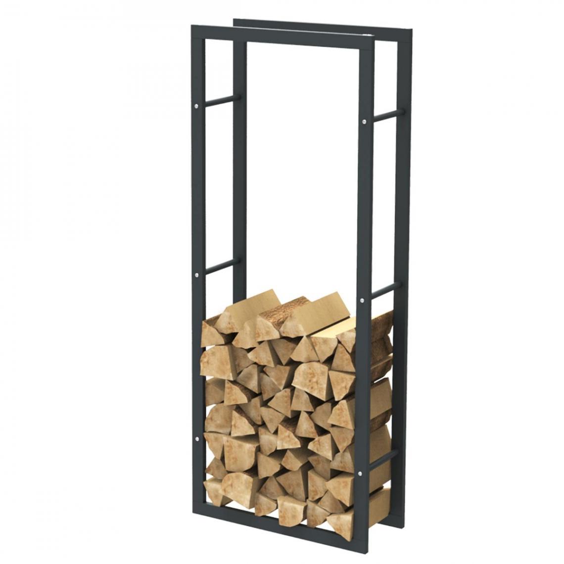 Bcelec - HHWPF0004 Rangement à bois en acier noir 150*60*25CM, rack pour bois de chauffage, range-bûches - Abris de jardin en bois