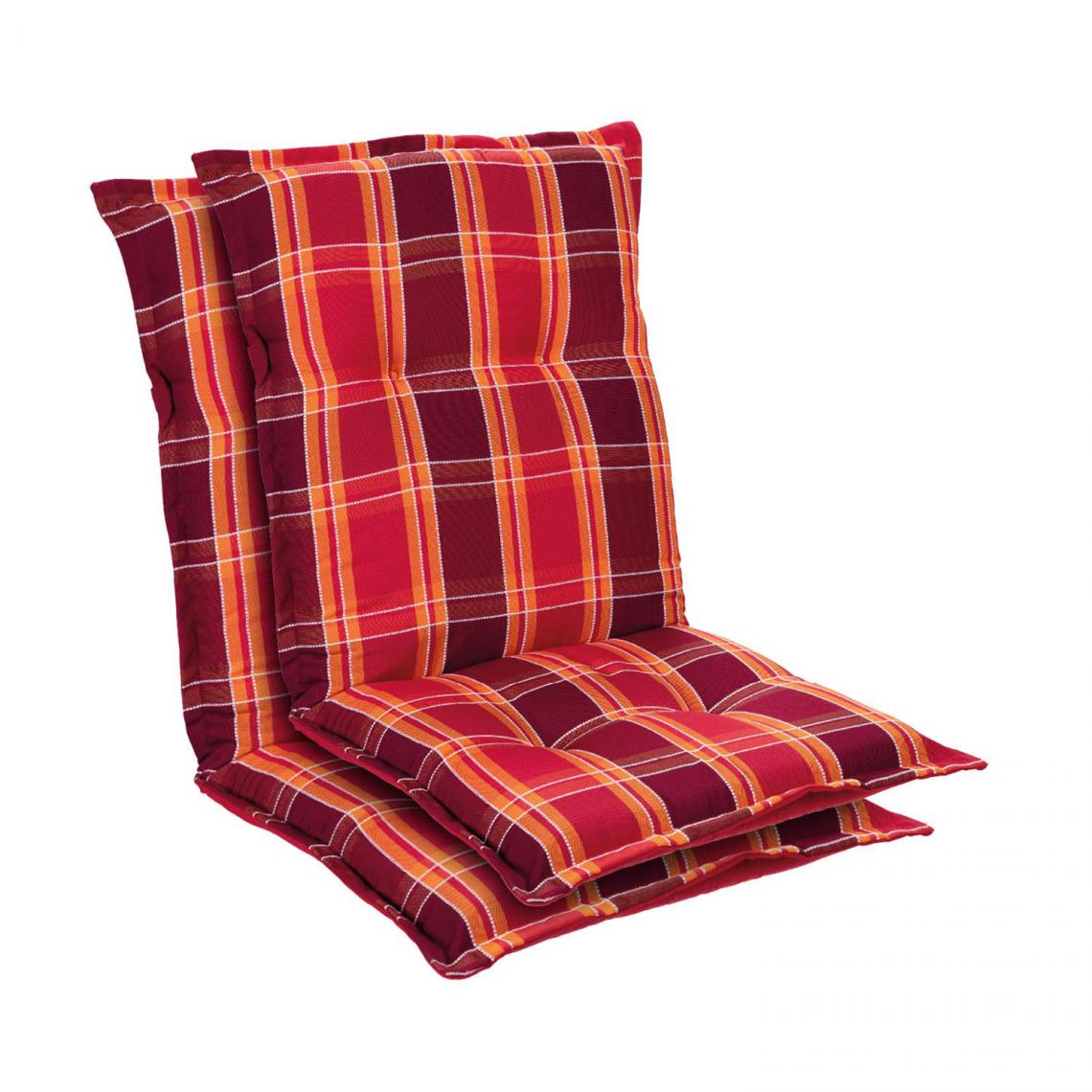 Blumfeldt - Prato coussin de fauteuil dossier bas Polyester 50x100x8cm - Rouge - Coussins, galettes de jardin