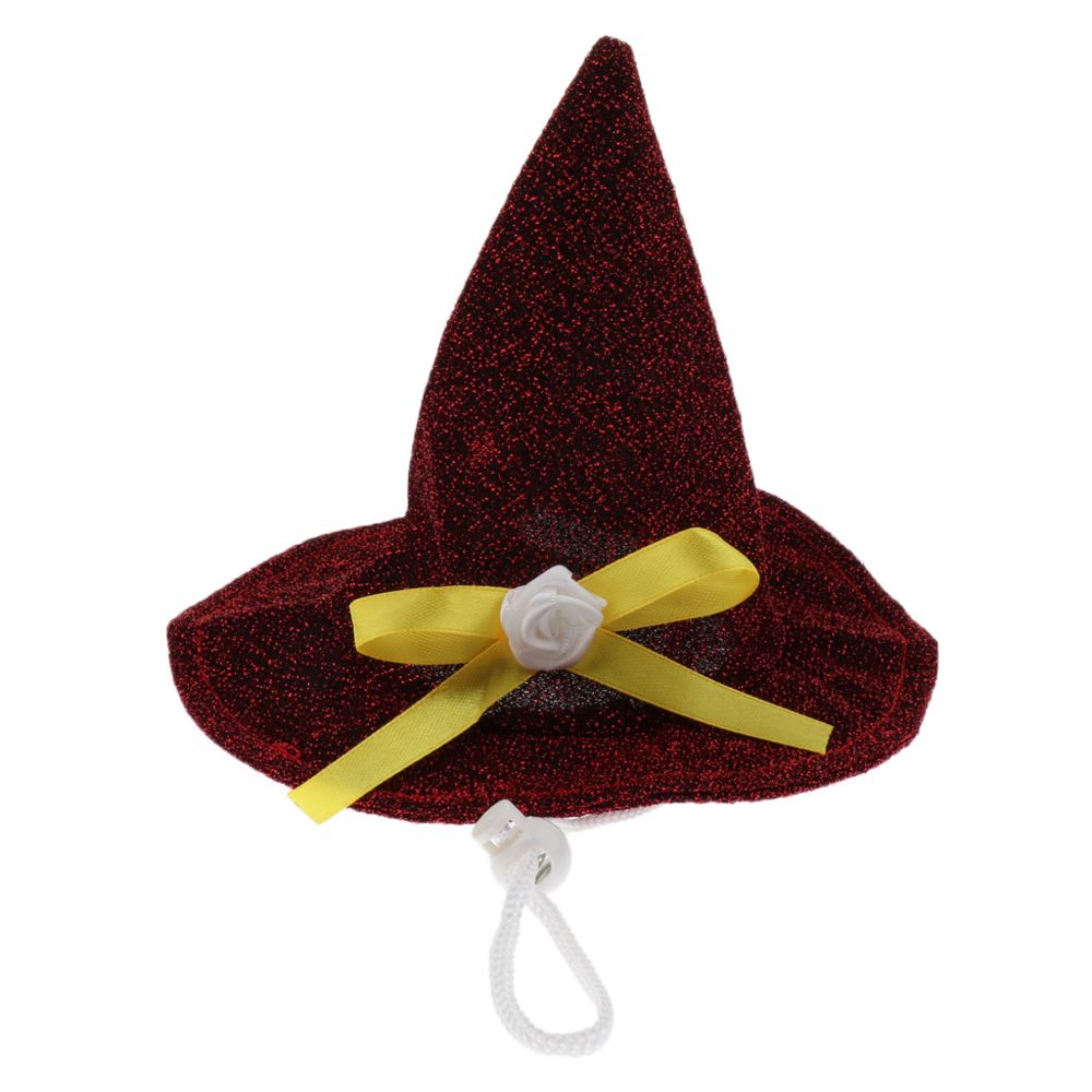 marque generique - animal de compagnie halloween magique sorcière casquette parti chapeaux cosplay accessoires vin rouge - Vêtement pour chien