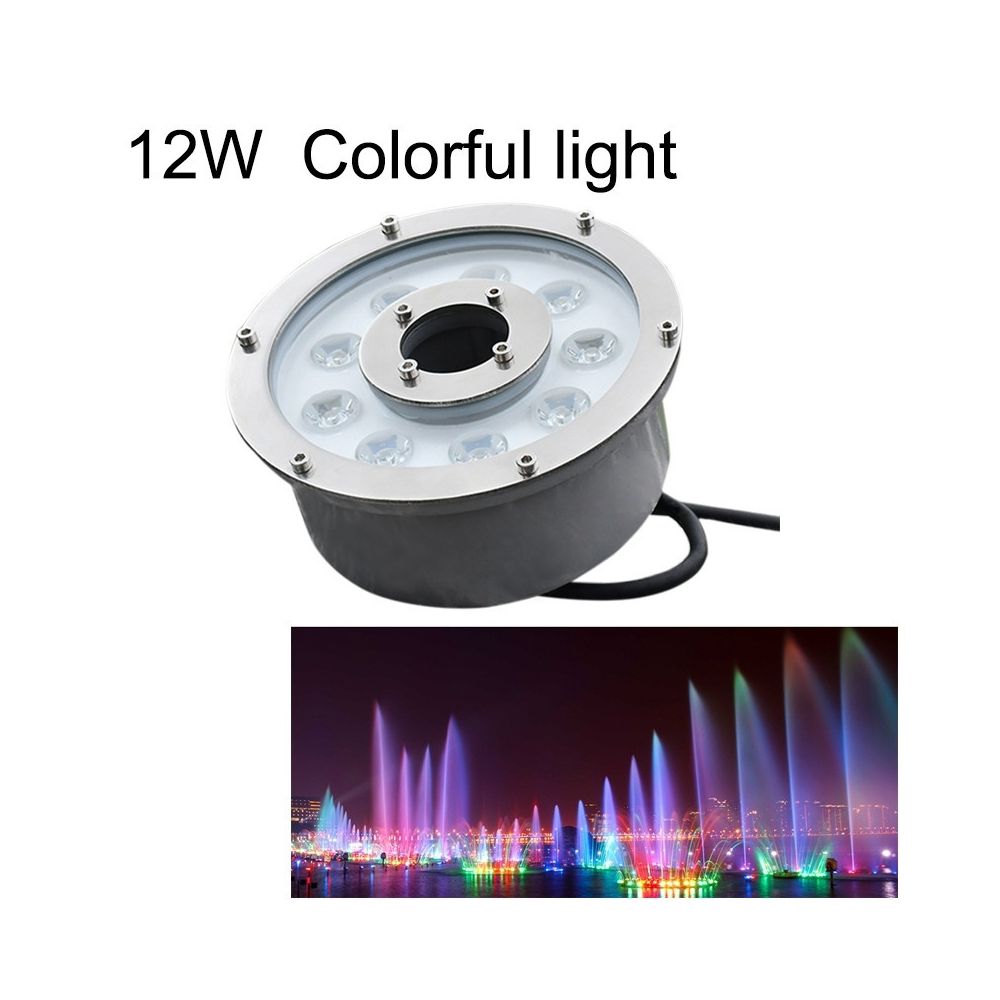 Wewoo - 12W paysage coloré changement de couleur anneau LED alliage d'aluminium fontaine sous-marine lumière - Lampadaire