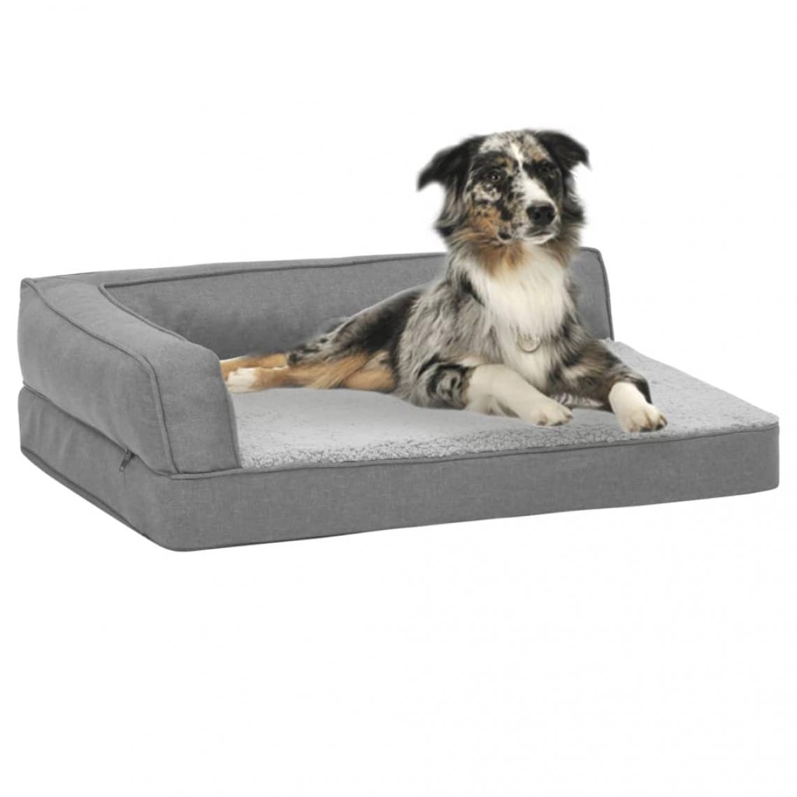 Vidaxl - vidaXL Matelas de lit ergonomique de chien 60x42 cm Polaire aspect lin - Equipement de transport pour chat