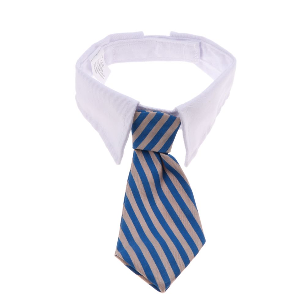marque generique - réglable chien chat cravate collier stripe noeud papillon toilettage costume bleu gris - Collier pour chien