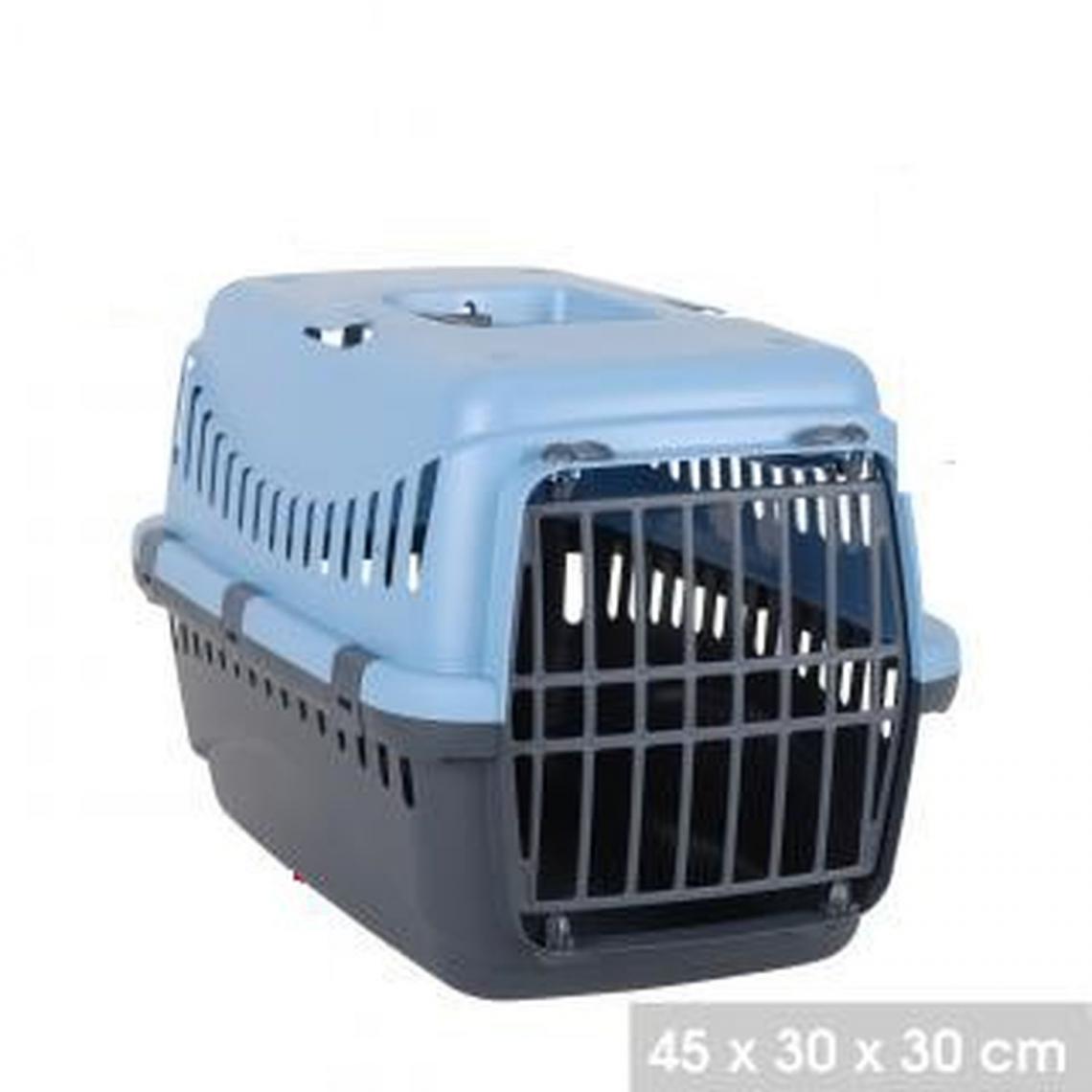 Toilinux - Cage de transport Gipsy pour Chien - Bleu et Gris anthracite - Equipement de transport pour chat