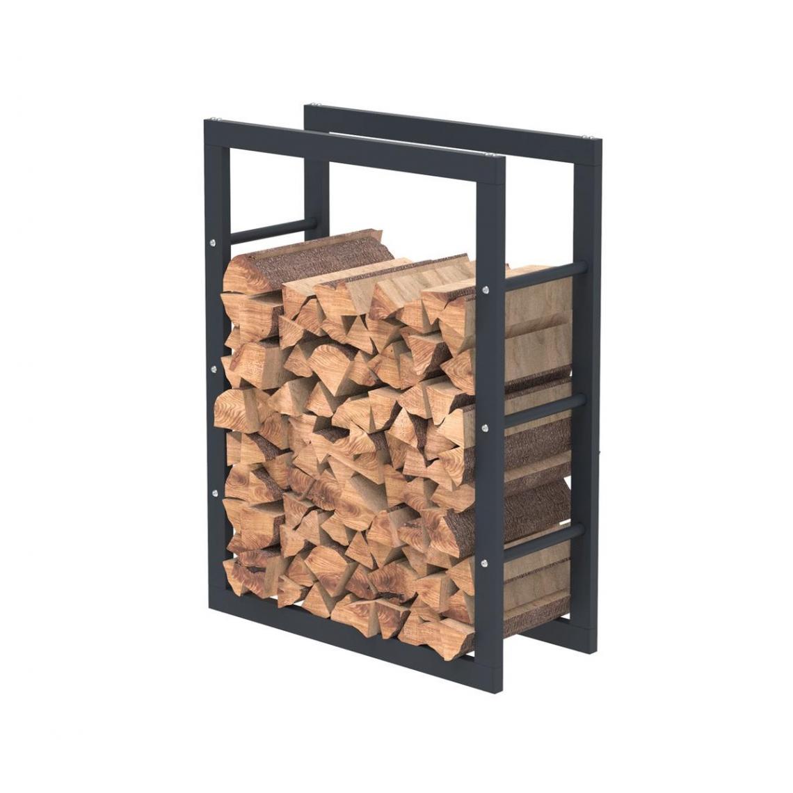 Bcelec - HHWPF0017 Rangement à bois en acier noir 80*60*25CM, rack pour bois de chauffage, range-bûches - Abris de jardin en bois