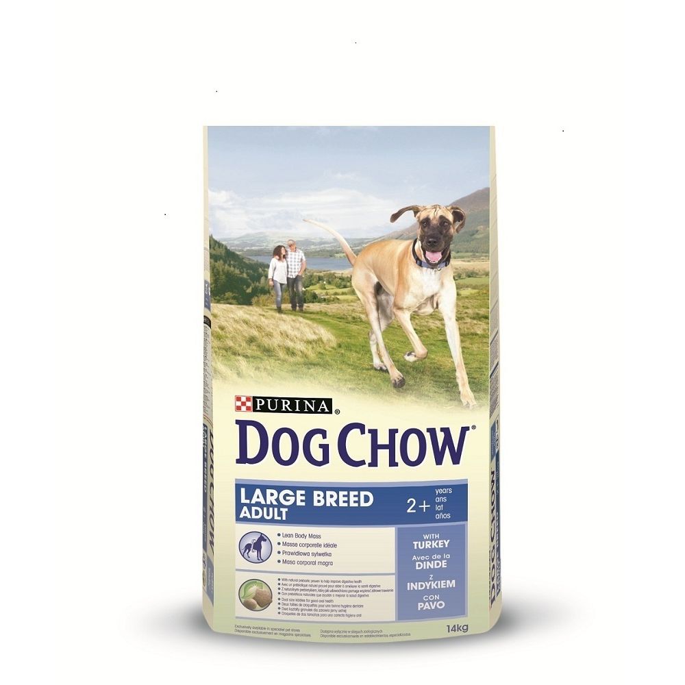 Dog Chow - DOG CHOW Croquettes - Avec de la dinde - Pour chien adulte de grande race - 14 kg - Croquettes pour chien