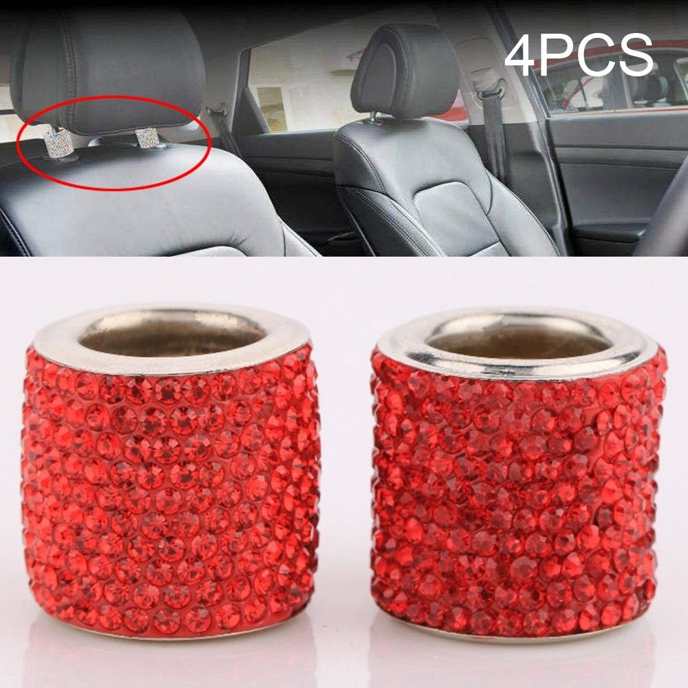 Wewoo - 4 pcs oreiller tête de cristal de voiture modifié décoration rouge - Equipement de transport pour chien