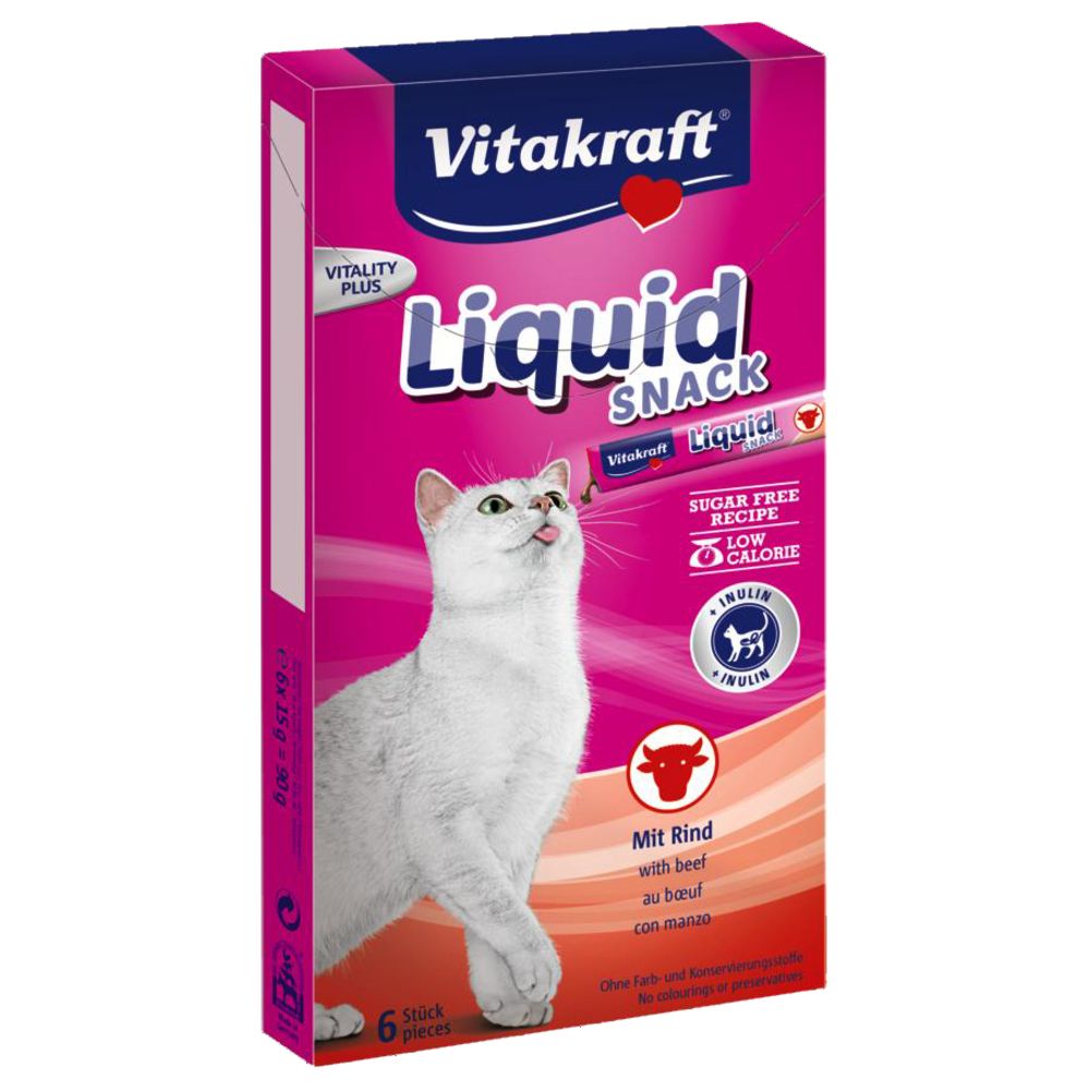 Vitakraft - Friandises Liquid Snack au Boeuf + Inuline pour Chat - Vitakraft - 90g - Friandise pour chat