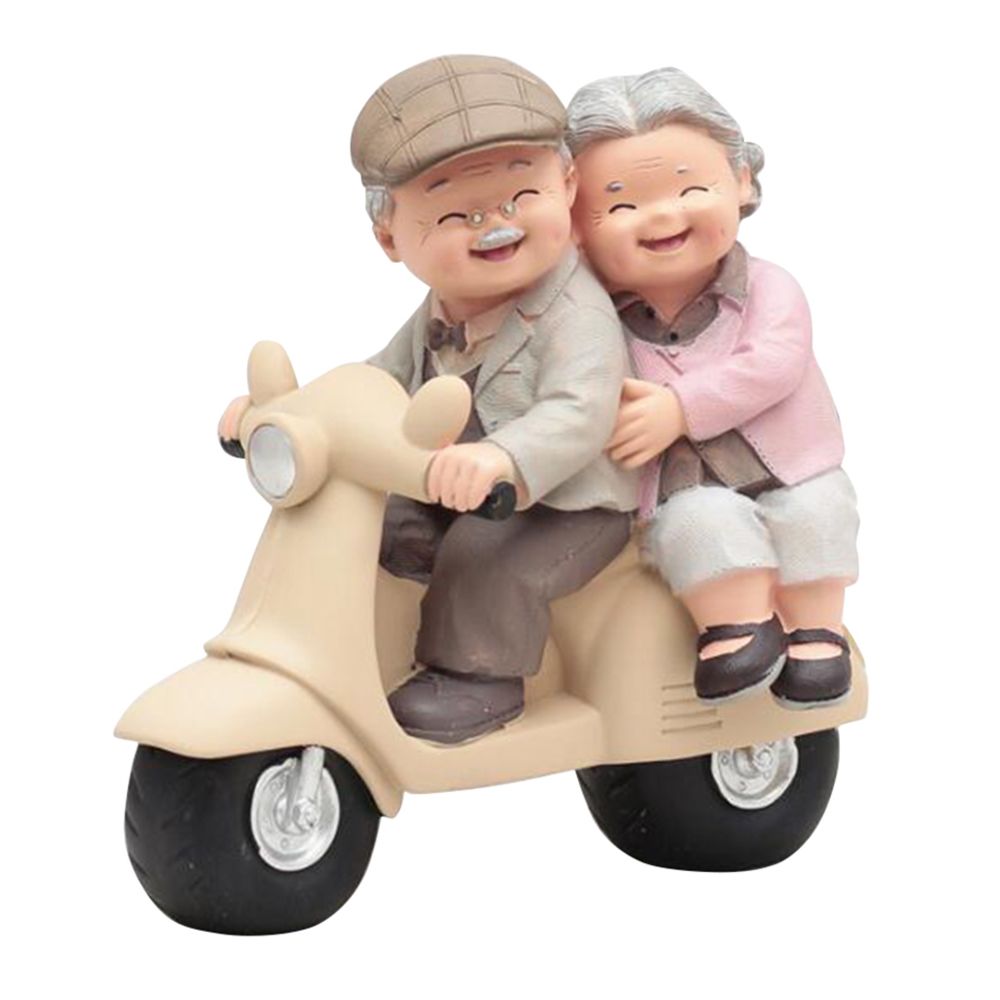 marque generique - Couple d'amoureux Fée Maison de poupée Miniatures Paysage Moto - Petite déco d'exterieur