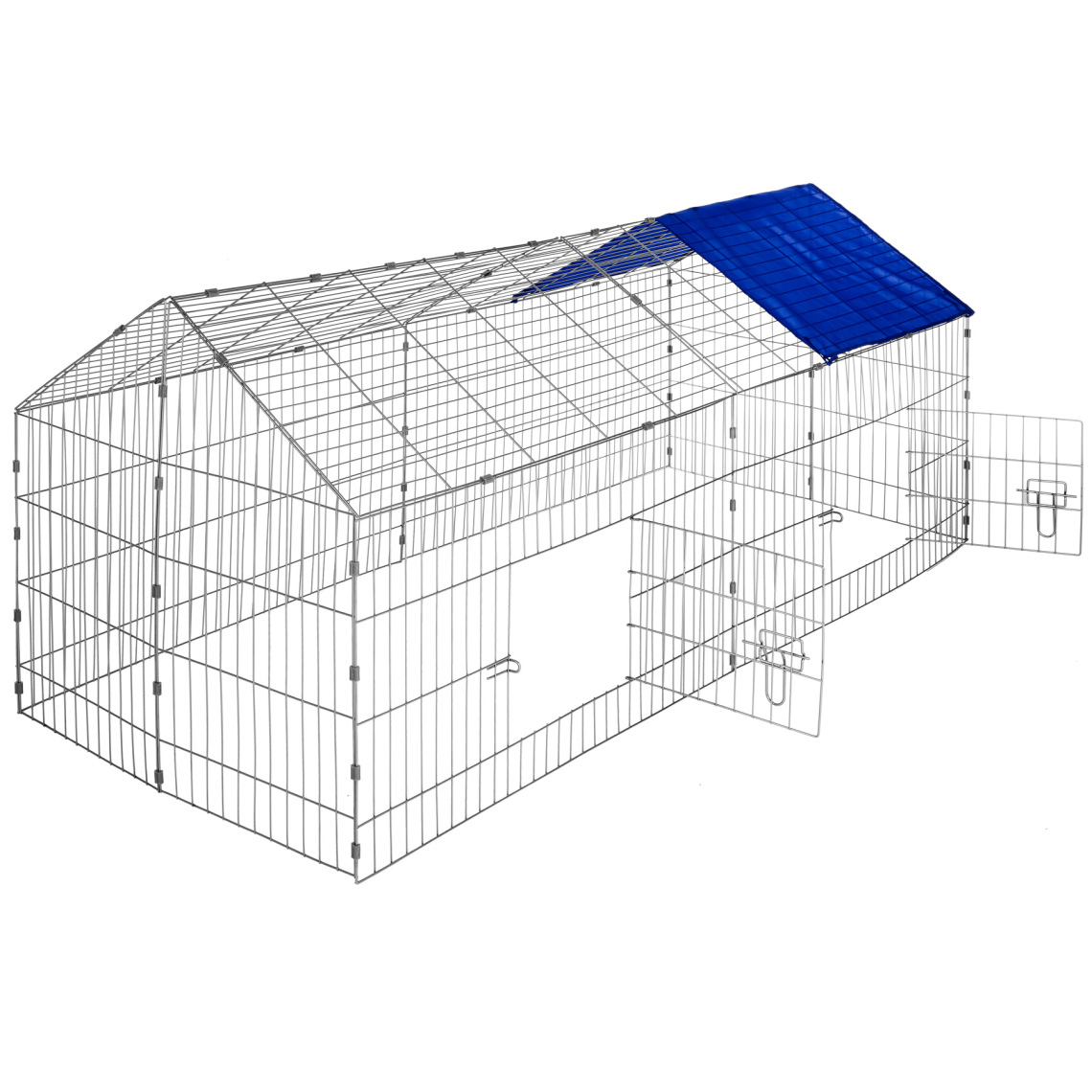 Tectake - Enclos pour rongeurs 180 x 75 x 75 cm - bleu - Cage pour rongeur
