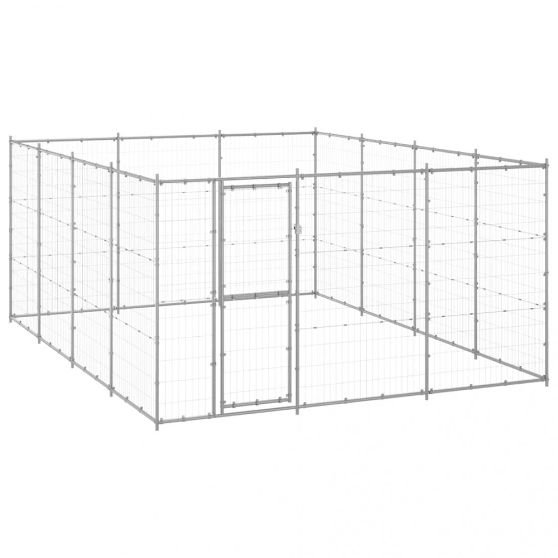 Helloshop26 - Chenil extérieur cage enclos parc animaux chien extérieur acier galvanisé 14,52 m² 02_0000408 - Clôture pour chien