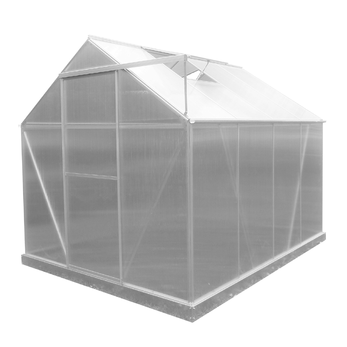 Gardiun - Serre de Jardin en Polycarbonate/Aluminium Gardiun Lunada - 4,82 m² 249x193x190 cm avec Base 4 Modules - Serres en plastique