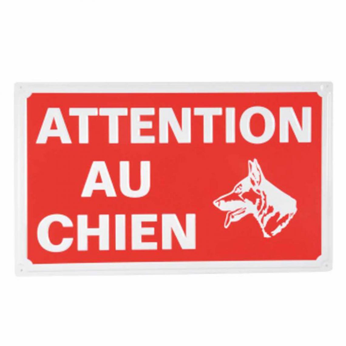 Paris Prix - Plaque Décorative Attention au Chien 33cm Rouge - Jouet pour chien