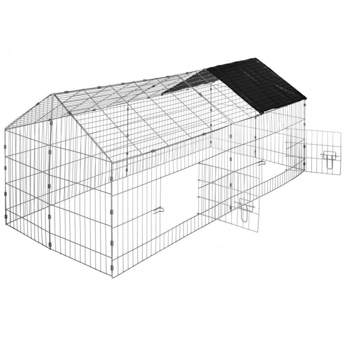 Helloshop26 - Enclos cage pour rongeurs 180 x 75 x 75 cm noir 3708153 - Cage pour rongeur