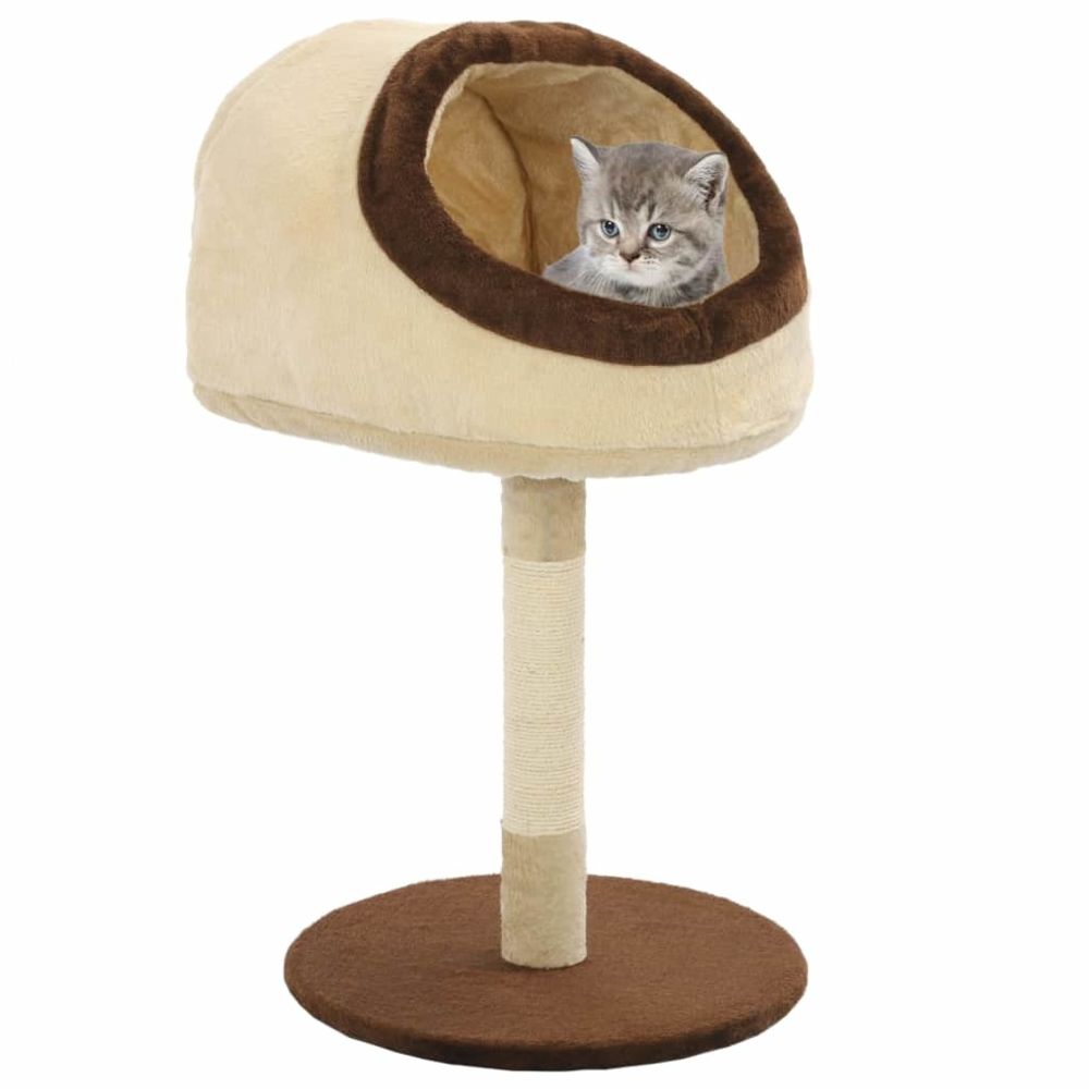 marque generique - Joli Accessoires pour chats collection Minsk Arbre à chat avec griffoir en sisal 72 cm Beige et marron - Arbre à chat