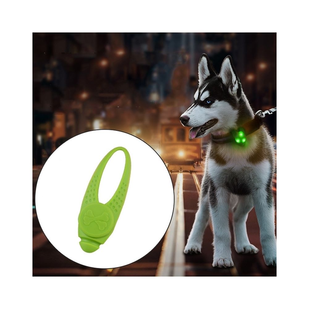 Wewoo - Pendentif en silicone collier de sécurité LED Pet Light vert - Vêtement pour chien