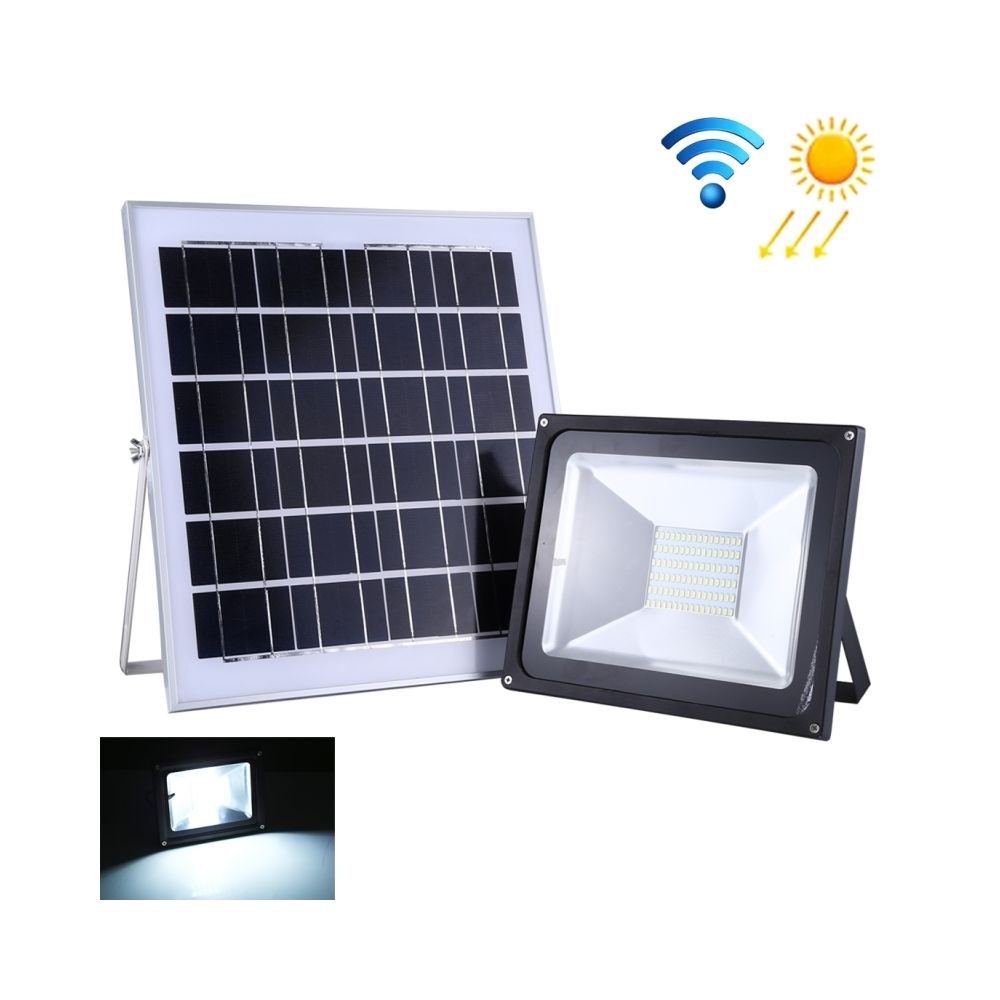 Wewoo - LED Avec panneau solaire 50W 96 IP65 imperméabilisent la lumière d'inondation intelligente avec le et la télécommande - Eclairage solaire