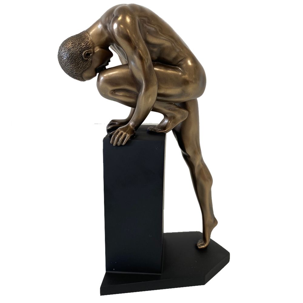 Signe - Statuette en résine Homme nu 21 cm - Petite déco d'exterieur