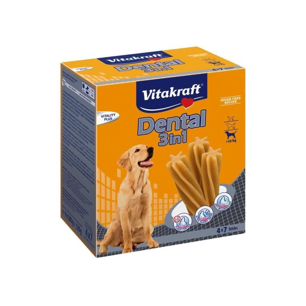 Vitakraft - VITAKRAFT Multipack Dental 3 en 1 M P/4 - Pour chien - Hygiène et soin pour chat