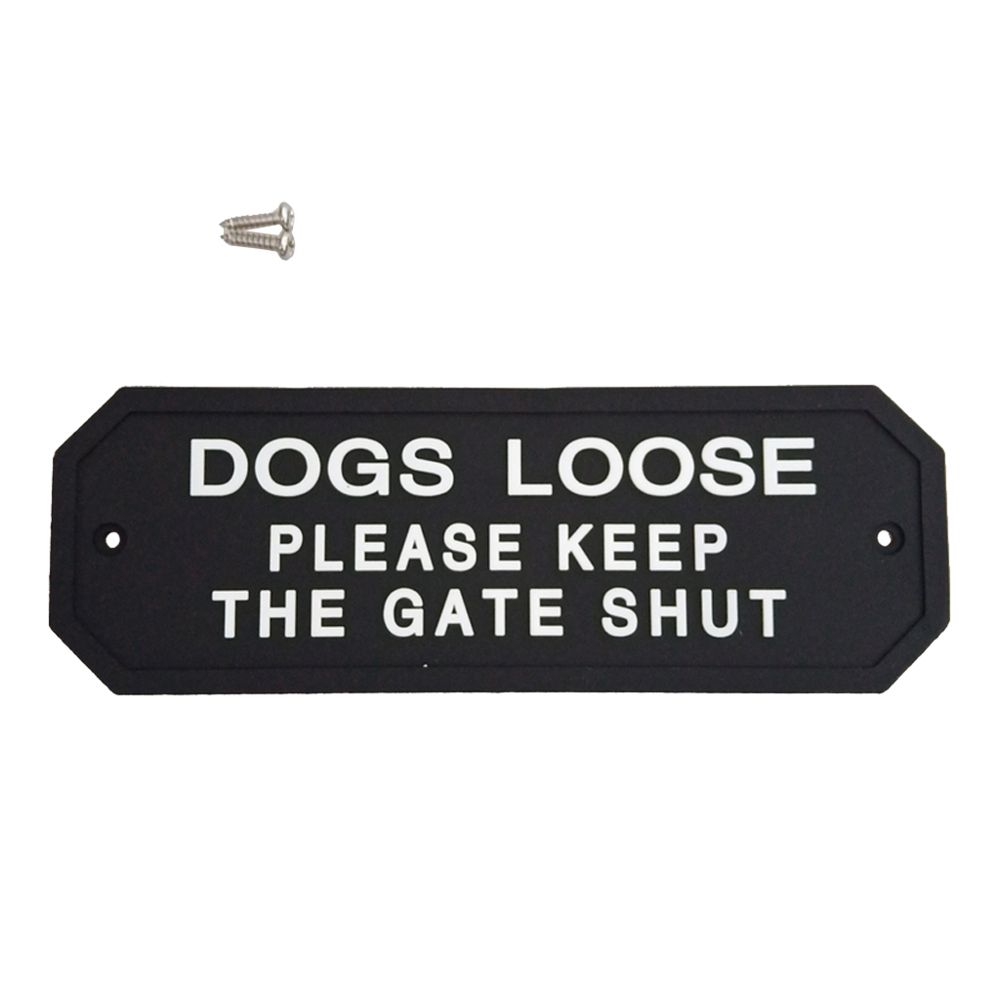 marque generique - Plaque signalétique de plaque de porte de mur de jardin flexible Plaque Plaque DOGS LOOSE_1 - Panneaux et treillis