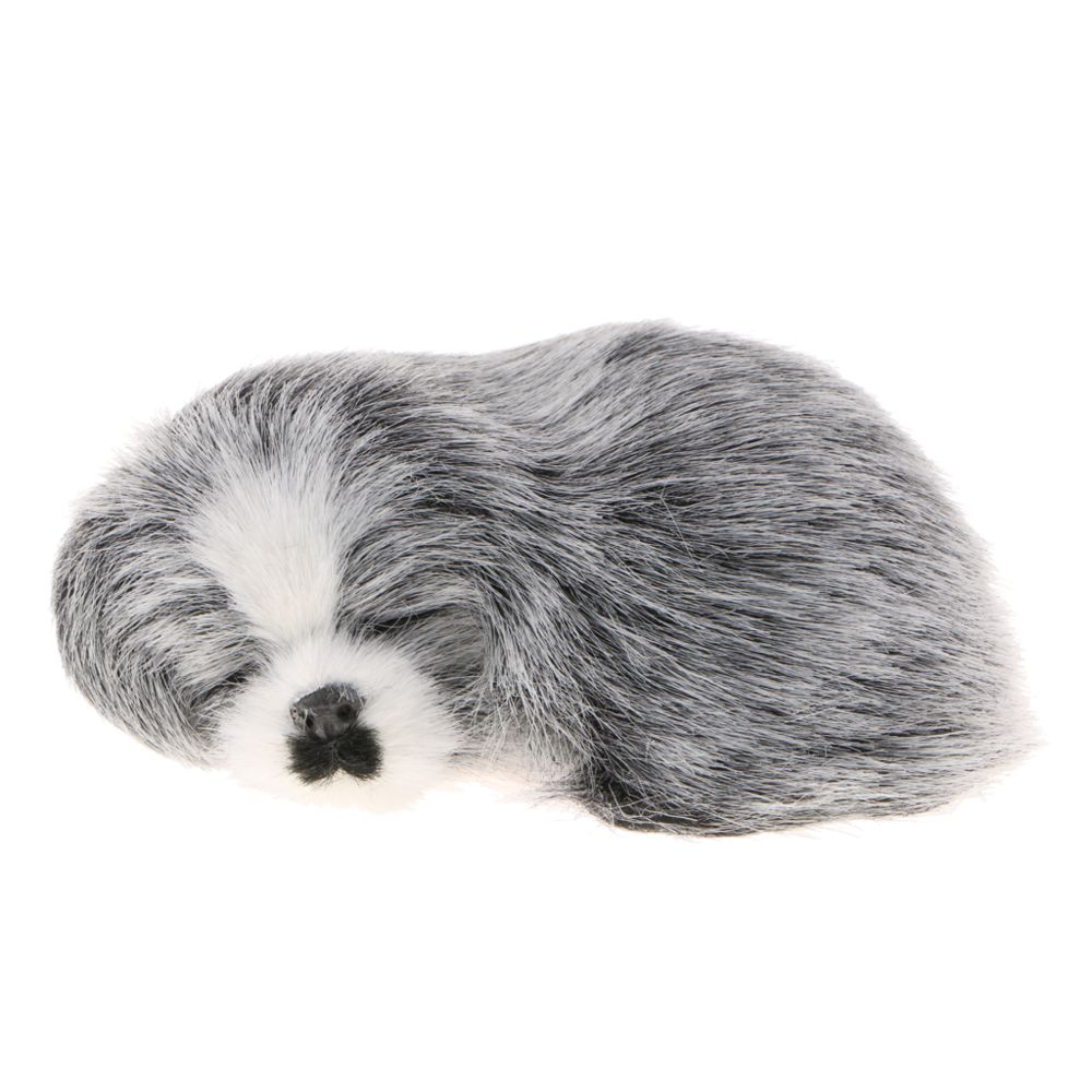 marque generique - simulation sommeil dormir somme peluche chien chiot collectable jouet gris - Petite déco d'exterieur