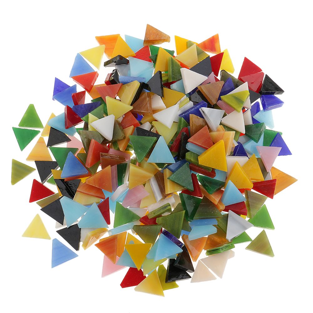 marque generique - 300 pièces carreaux en mosaïque en verre assorti pour bricolage Artisanat 12mm Triangle - Claustras