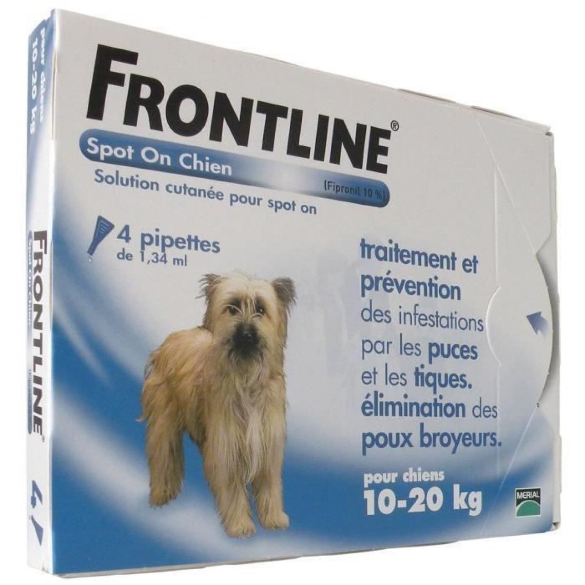 Frontline - FRONTLINE Spot On chien 10-20kg - 4 pipettes - Anti-parasitaire pour chien