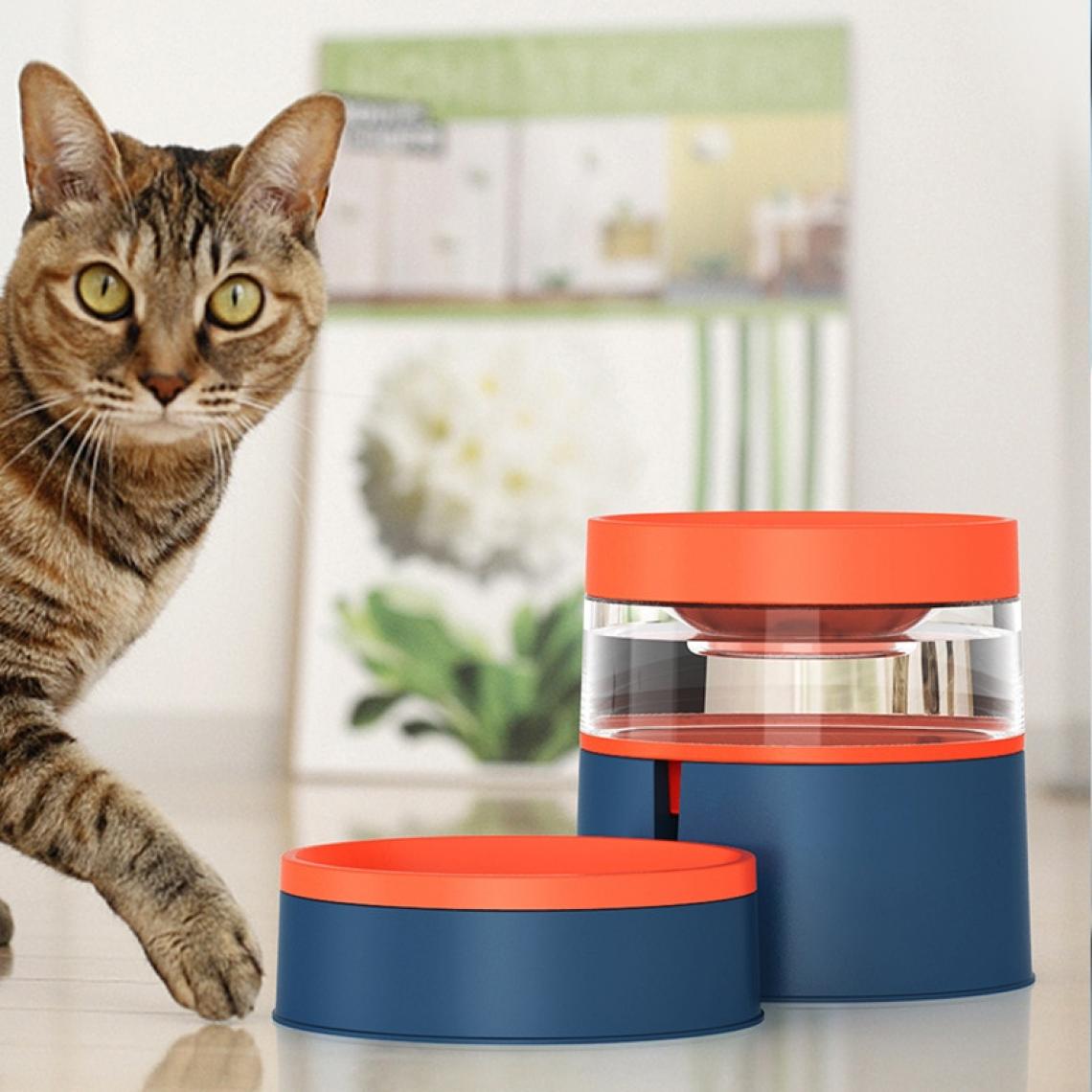 Universal - Alimentation automatique de couleur pour animaux de compagnie pour augmenter la protection du cou pour chats, eau et nourriture pour chiens, bol de nourriture pour chiens.(Orange) - Gamelle pour chien