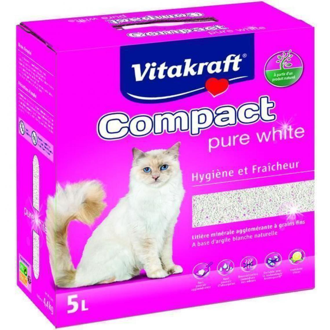 Vitakraft - VITAKRAFT Litiere Compact Pure White - 5 L - Pour chat - Litière pour chat